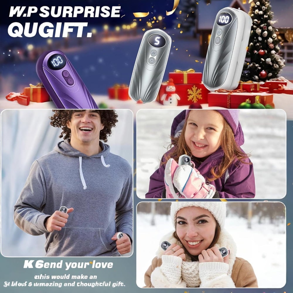 Rechargeable Electric Hand Warmers LED Display Reusable Portable Pocket Heater Set