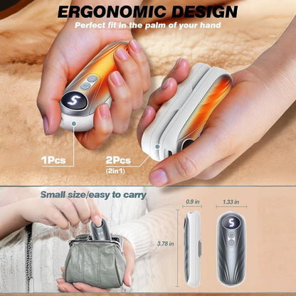 Rechargeable Electric Hand Warmers LED Display Reusable Portable Pocket Heater Set