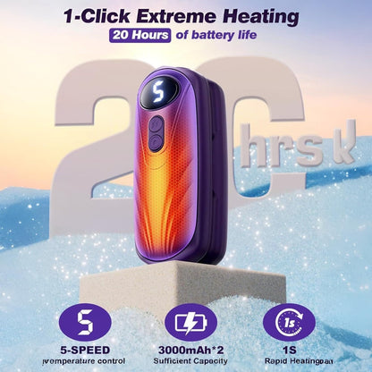Rechargeable Electric Hand Warmers LED Display Reusable Portable Pocket Heater Set