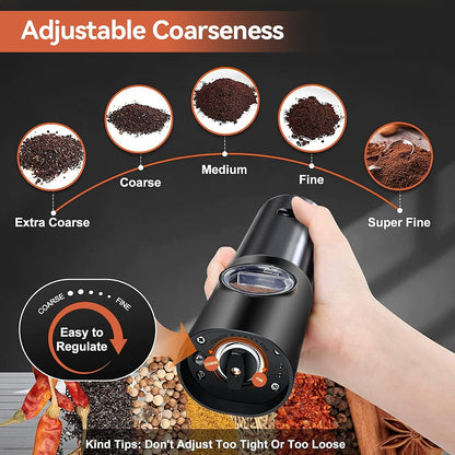 Rechargeable Electric Salt Pepper Grinder Stainless Steel One Touch
