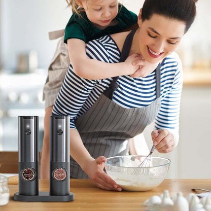 Rechargeable Electric Salt Pepper Grinder Stainless Steel One Touch