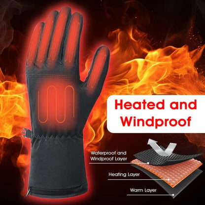Rechargeable Heated Glove Liners Adjustable Temperature Slim Stretch Fabric Battery Pocket