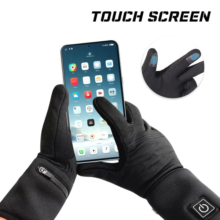 Rechargeable Heated Glove Liners Adjustable Temperature Slim Stretch Fabric Battery Pocket