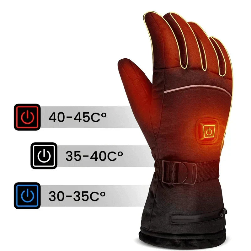 Rechargeable Heated Gloves Waterproof Thermal Touchscreen Winter Outdoor Hand Warmers