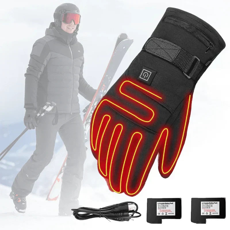 Rechargeable Heated Gloves Waterproof Thermal Touchscreen Winter Outdoor Hand Warmers