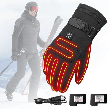 Rechargeable Heated Gloves Waterproof Thermal Touchscreen Winter Outdoor Hand Warmers