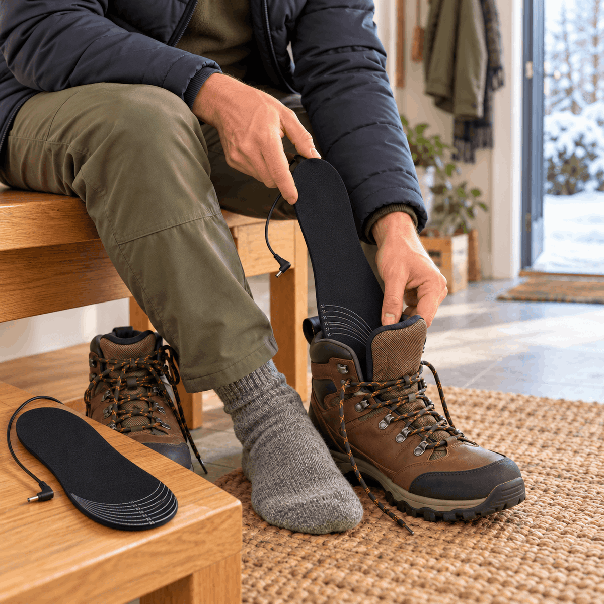 Rechargeable Heated Insoles Adjustable Warmth Trim to Fit