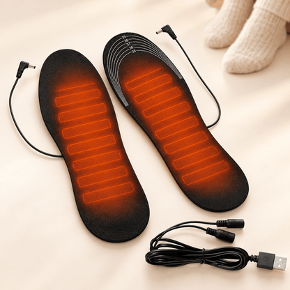 Rechargeable Heated Insoles Adjustable Warmth Trim to Fit