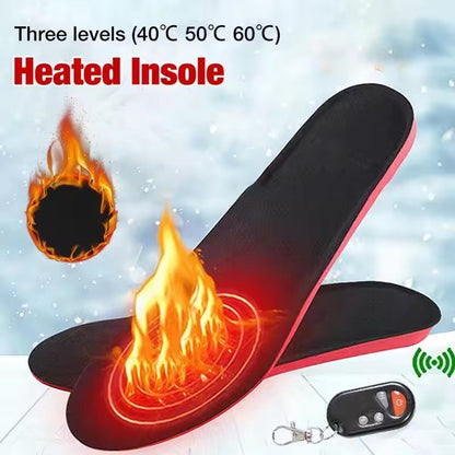 Rechargeable Heated Insoles High Arch Support Wireless Remote USB C Winter Shoe Inserts