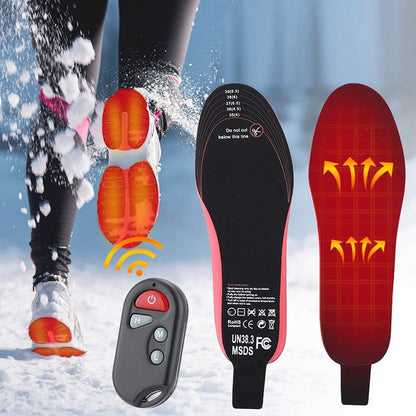 Rechargeable Heated Insoles High Arch Support Wireless Remote USB C Winter Shoe Inserts