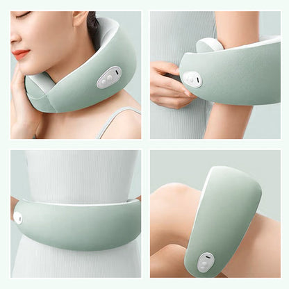Rechargeable Heated Neck Massager Pillow U-Shaped Heat & Massage Cushion