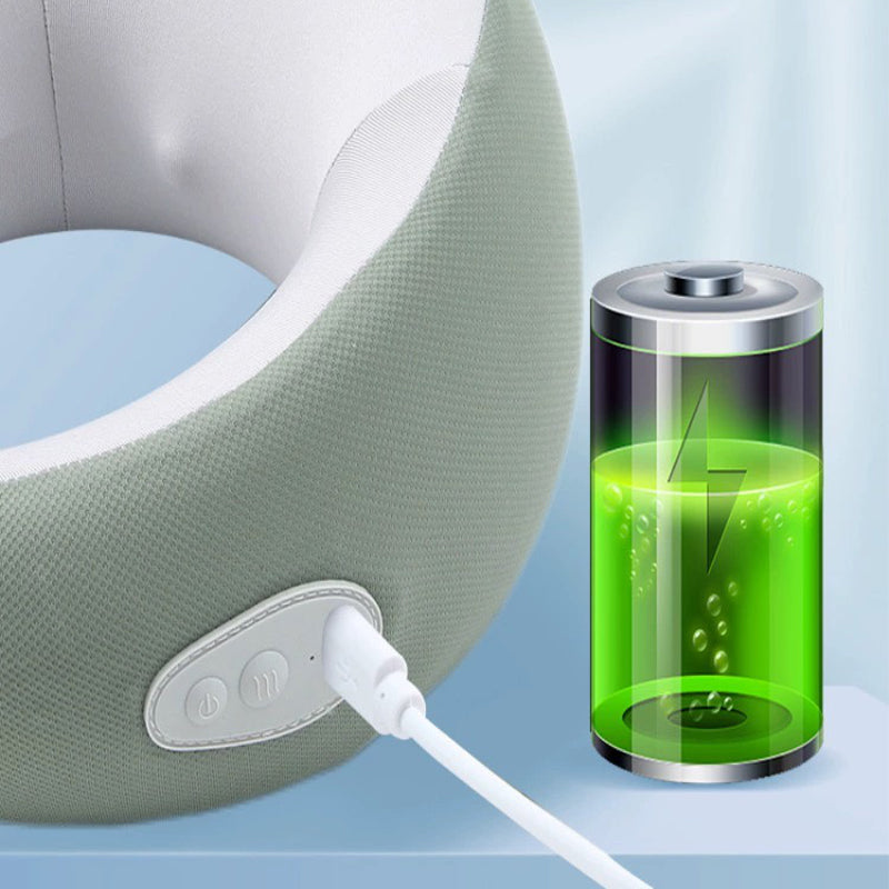 Rechargeable Heated Neck Massager Pillow U-Shaped Heat & Massage Cushion