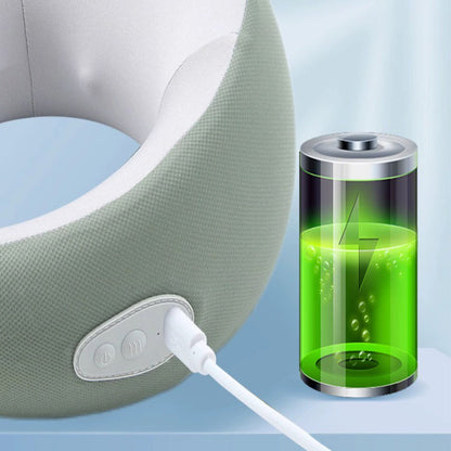 Rechargeable Heated Neck Massager Pillow U-Shaped Heat & Massage Cushion