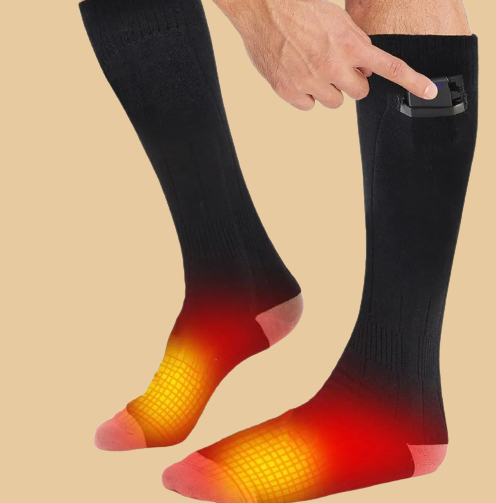 Rechargeable Heated Socks Three Heat Levels Winter Cold Weather Footwear