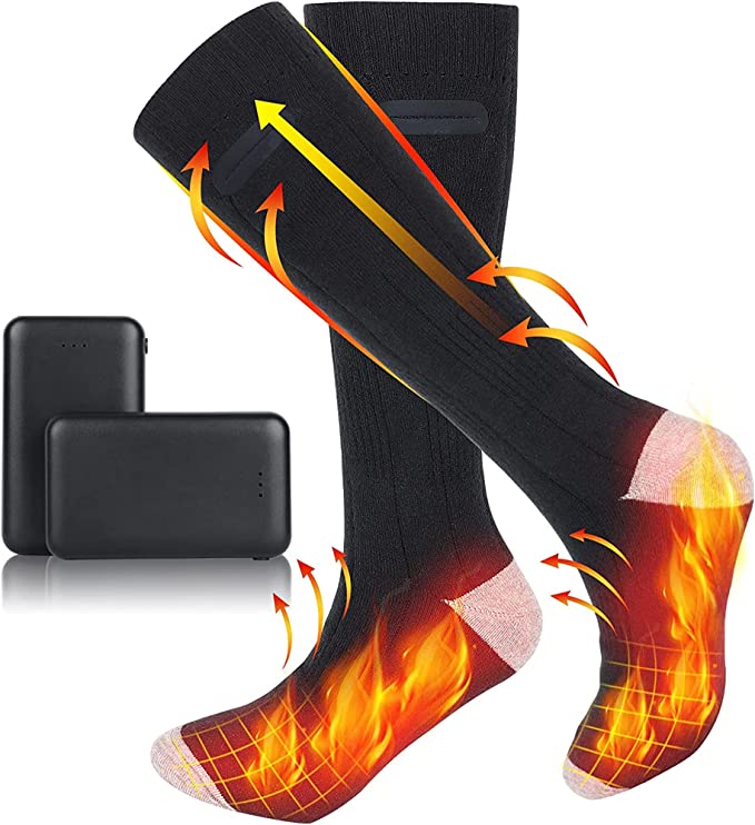Rechargeable Heated Socks Three Heat Levels Winter Cold Weather Footwear
