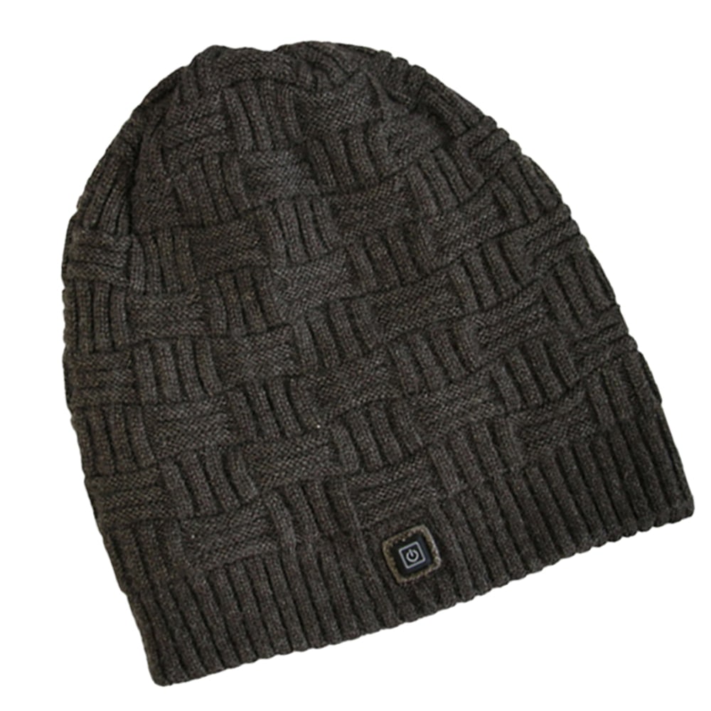 Rechargeable Heated Winter Beanie Ear Flaps 3400mAh Battery Knit Skull Cap Hat