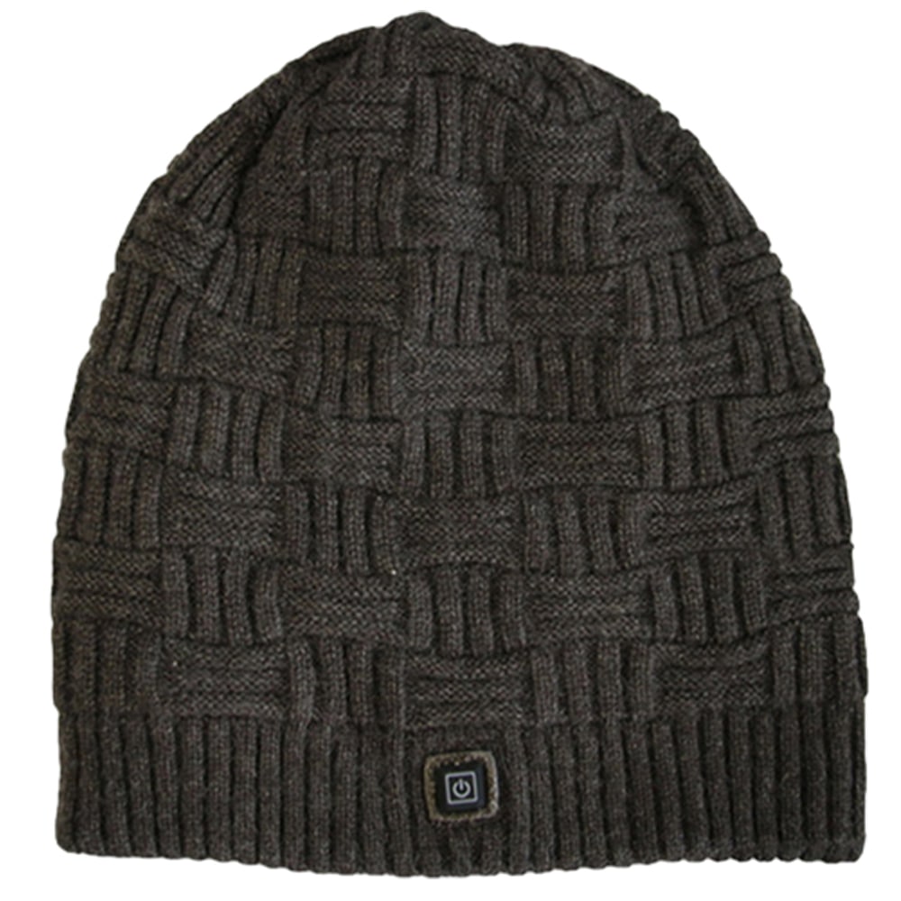 Rechargeable Heated Winter Beanie Ear Flaps 3400mAh Battery Knit Skull Cap Hat