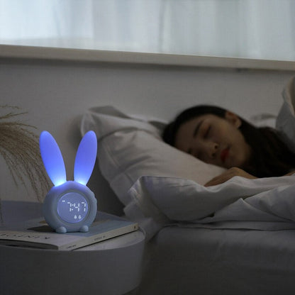 Rechargeable LED Digital Alarm Clock Wide Display Flush Button Design
