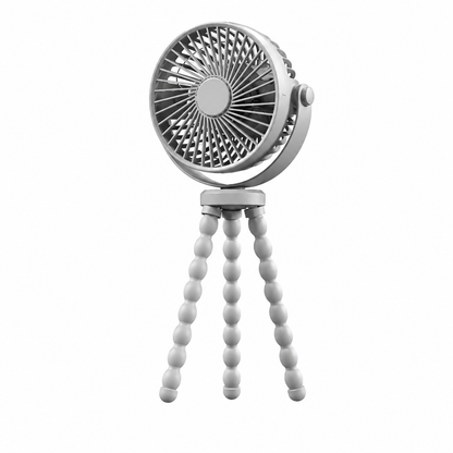 Rechargeable Portable Clip On Fan with Flexible Tripod Legs
