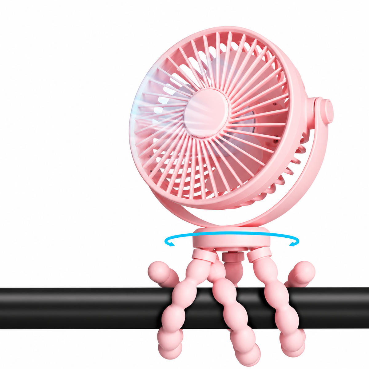Rechargeable Portable Clip On Fan with Flexible Tripod Legs