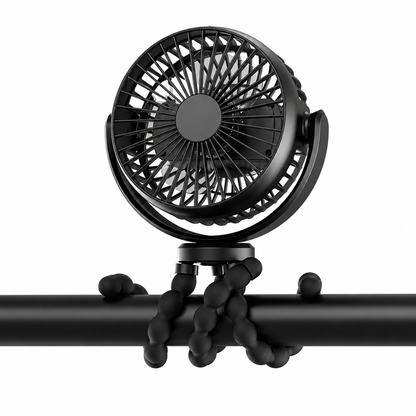 Rechargeable Portable Clip On Fan with Flexible Tripod Legs