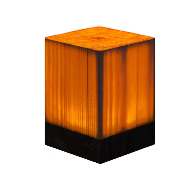 Rechargeable Wooden LED Table Lamp Touch Control Bedside Desk Lighting