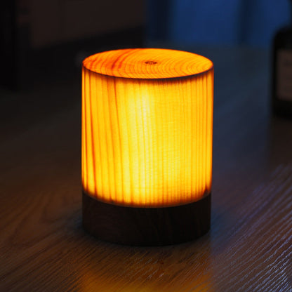 Rechargeable Wooden LED Table Lamp Touch Control Bedside Desk Lighting
