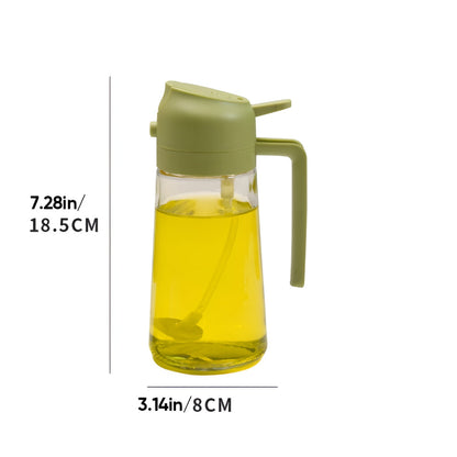 Refillable Glass Oil Sprayer and Pour Dispenser