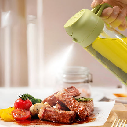 Refillable Glass Oil Sprayer and Pour Dispenser