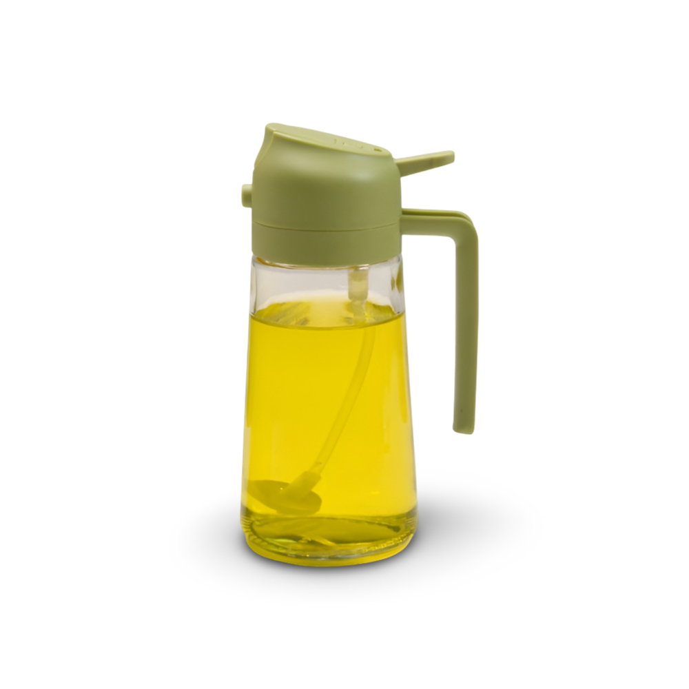 Refillable Glass Oil Sprayer and Pour Dispenser
