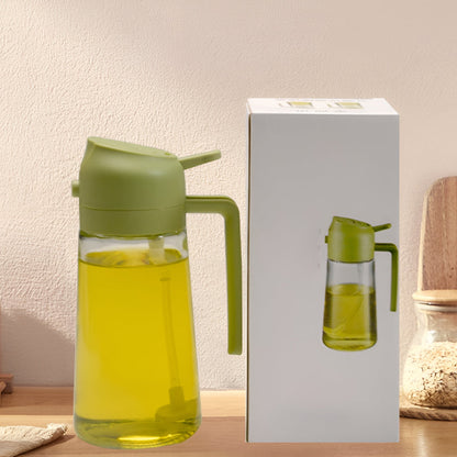 Refillable Glass Oil Sprayer and Pour Dispenser