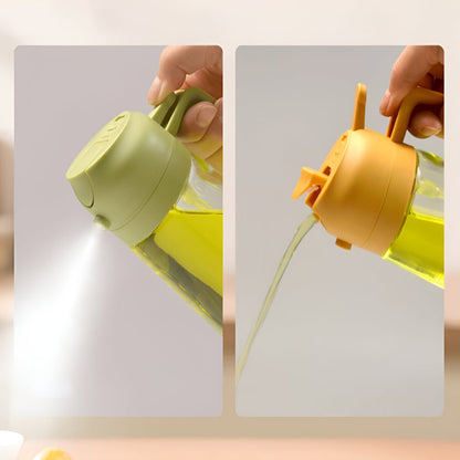 Refillable Glass Oil Sprayer and Pour Dispenser