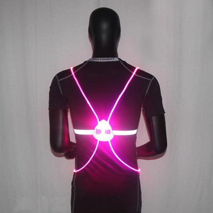 Reflective Lighted Safety Vest Adjustable High Visibility Outdoor Wear