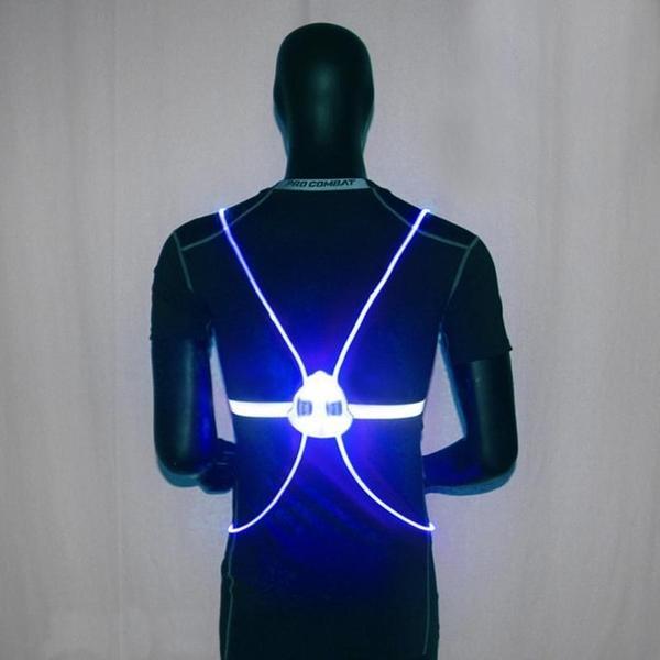 Reflective Lighted Safety Vest Adjustable High Visibility Outdoor Wear