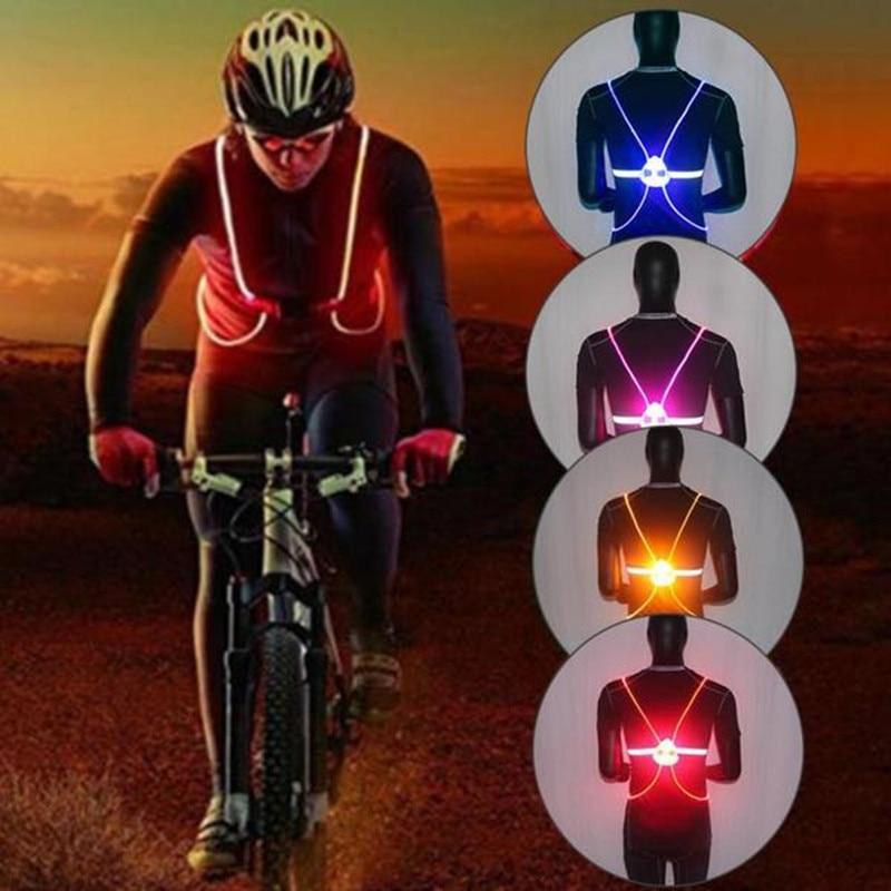 Reflective Lighted Safety Vest Adjustable High Visibility Outdoor Wear