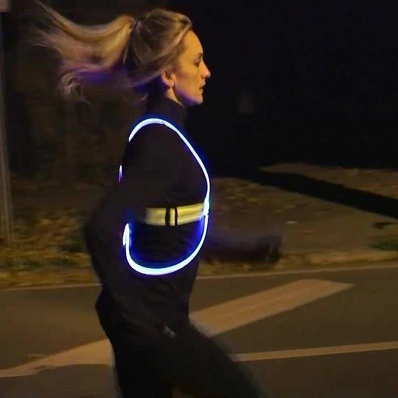 Reflective Lighted Safety Vest Adjustable High Visibility Outdoor Wear