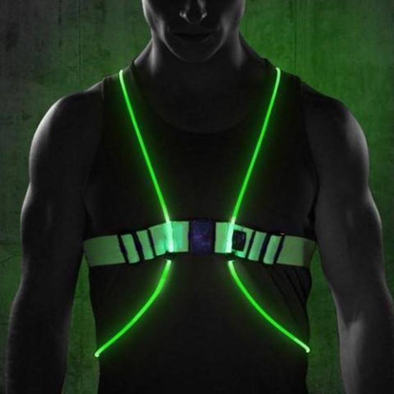 Reflective Lighted Safety Vest Adjustable High Visibility Outdoor Wear