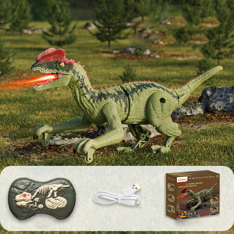 Remote Control Dinosaur Toy with Mist Spray and Realistic Movements
