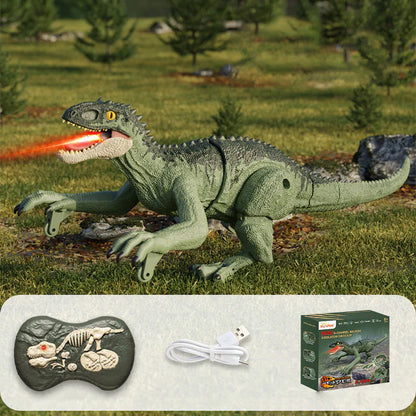 Remote Control Dinosaur Toy with Mist Spray and Realistic Movements