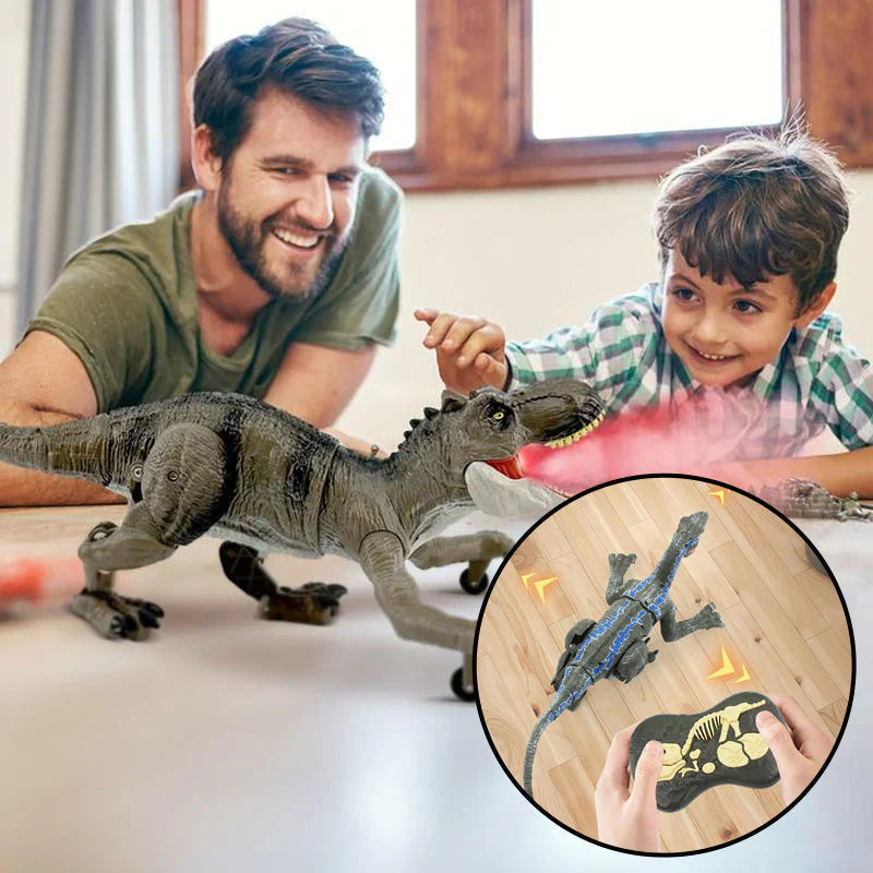 Remote Control Dinosaur Toy with Mist Spray and Realistic Movements