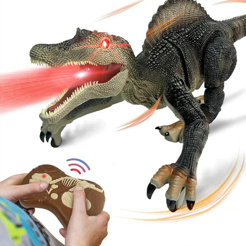 Remote Control Dinosaur Toy with Mist Spray and Realistic Movements