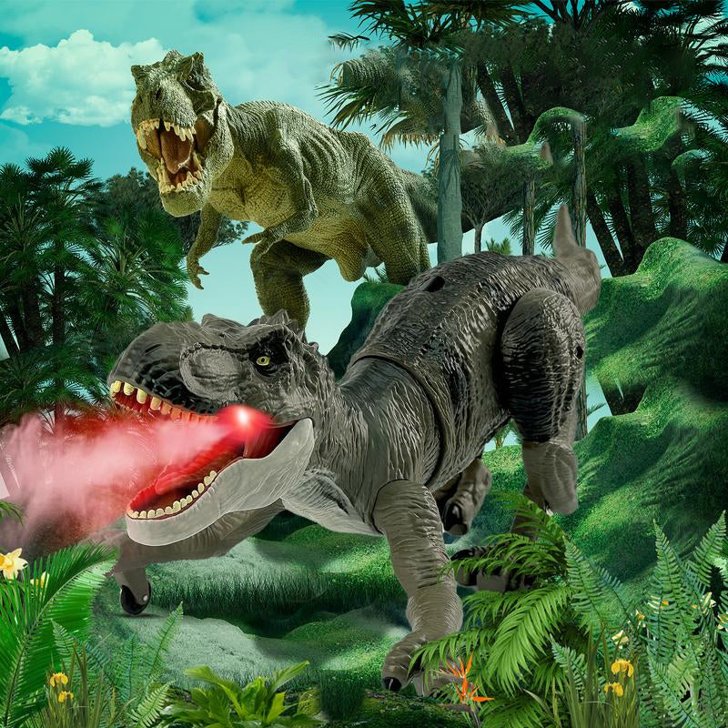 Remote Control Dinosaur Toy with Mist Spray and Realistic Movements