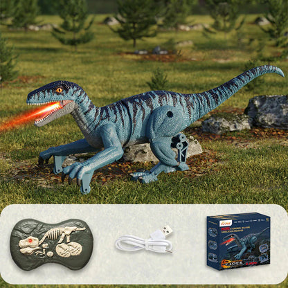 Remote Control Dinosaur Toy with Mist Spray and Realistic Movements