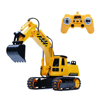 Remote Control Excavator Toy with Moving Arm and Bucket Construction Truck for Kids