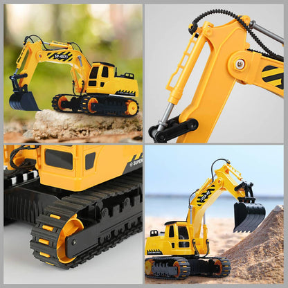 Remote Control Excavator Toy with Moving Arm and Bucket Construction Truck for Kids