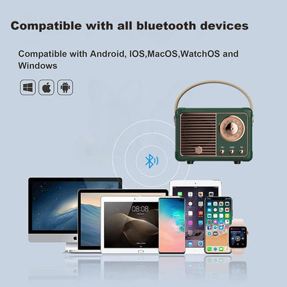 Retro Bluetooth Speaker with Wireless Connectivity and Classic Vintage Design