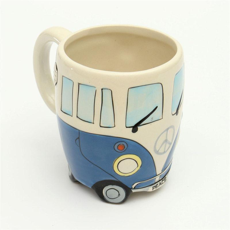 Retro Bus Coffee Mug Vintage Hippie Style Coffee Cup for Hot and Cold Drinks