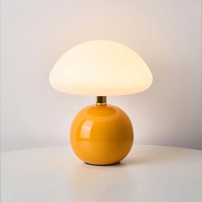 Retro Mushroom Table Lamp Three Colour LED Bedside Lighting Bauhaus Style