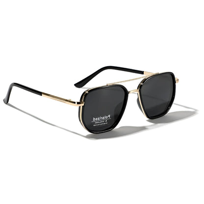 Retro Square Polarized Sunglasses with UV400 Protection