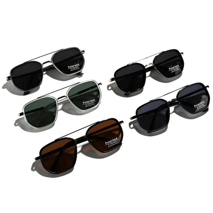 Retro Square Polarized Sunglasses with UV400 Protection